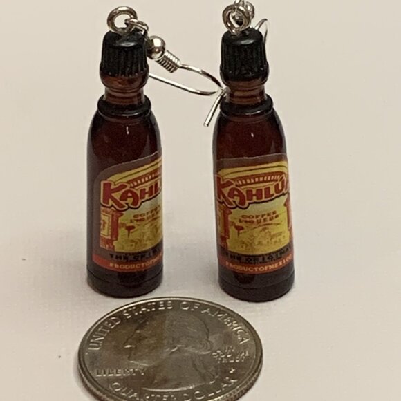 Kahlua Earring, Alcohol Earring, Gift Idea, Novelty Earring, Liquor Earring - Picture 3 of 5